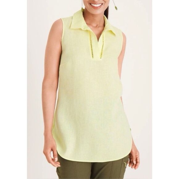Chico’s Linen No Iron FreshChic Sleeveless Blouse - Picture 1 of 7